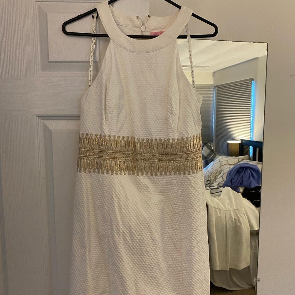 White Lilly Pulitzer dress. Perfect bridal shower dress!